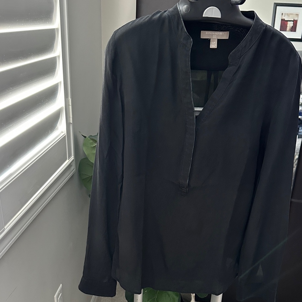 Banana Republic Black Silk Top